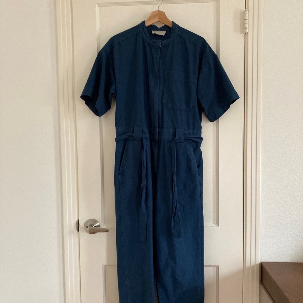 Everlane navy Fatigue Short-Sleeve Jumpsuit size 6